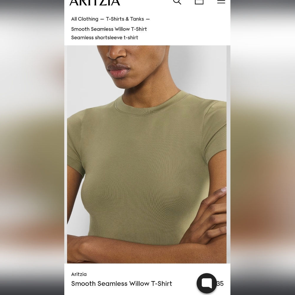 Aritzia Olive Short Sleeve Tee Size M